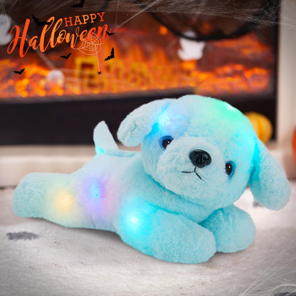 Plush Toy Blue Puppy with Light-Up Body and Music for Colorful Interactive Room Display and Gifting