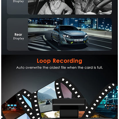 Three-Channel Dash Camera Kit with Front, Cabin and Rear Cameras plus Pictured 64 GB Card Pictured