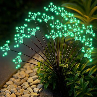Solar Garden Lights 4-Pack Swaying Firework Stakes with Two Modes and Six Colors for Flowerbed Decor