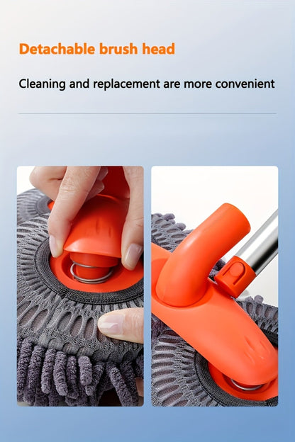Car Wash Mop with Three-Stage Extension Handle, Rotating Microfiber Head and Replacement Head Option