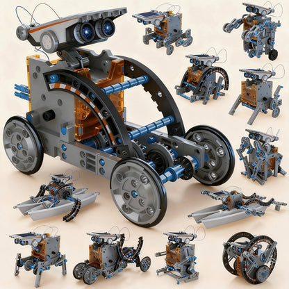 12-in-1 Solar Robot Kit for Kids Ages 8-13, Build Your Own Solar Powered Robot, STEM Engineering Building Toy