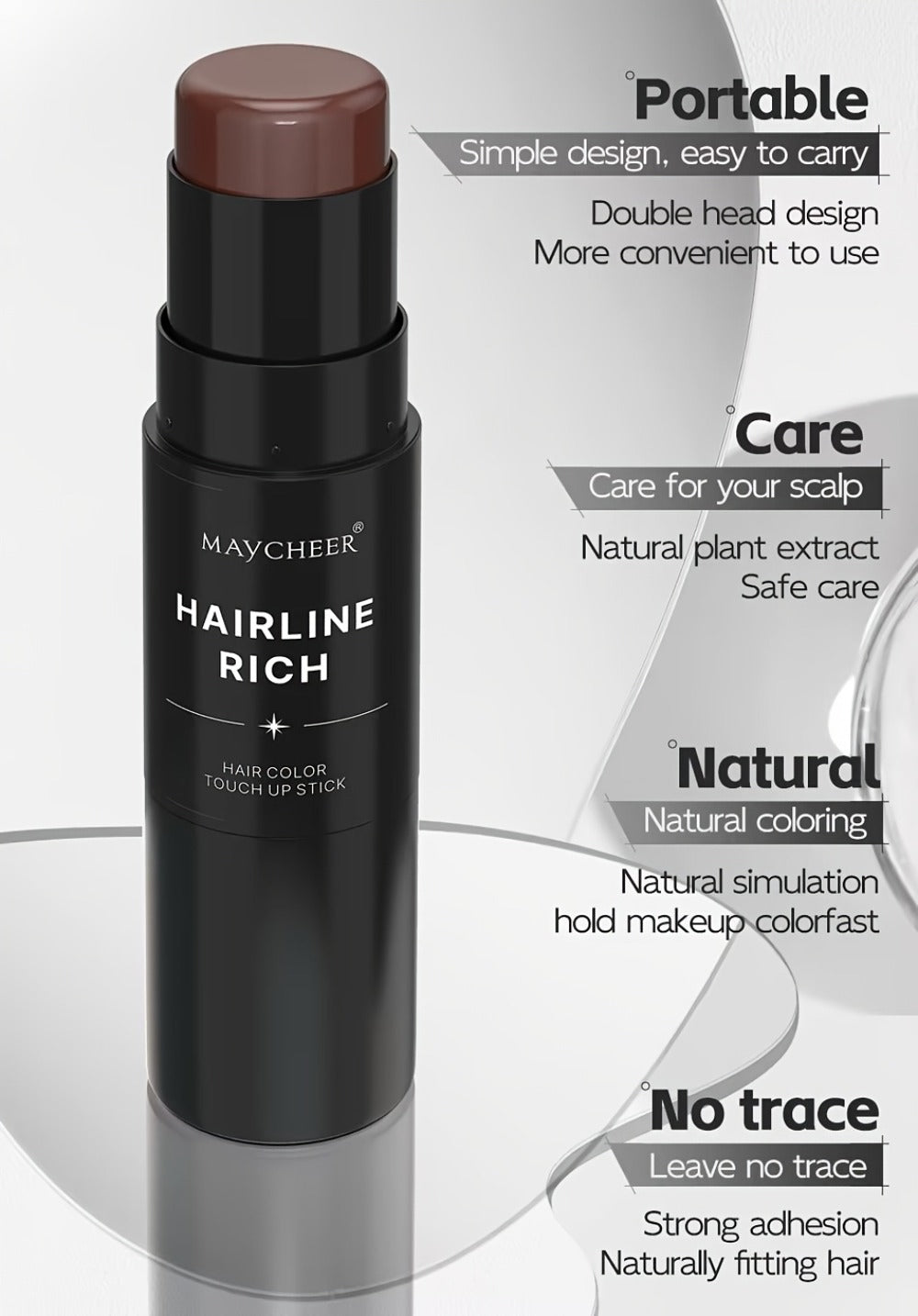 Root Touch-Up Hair Color Pen with Brush Applicator, Instant Gray & White Hair Coverage, Plant Squalane Nourishing Formula