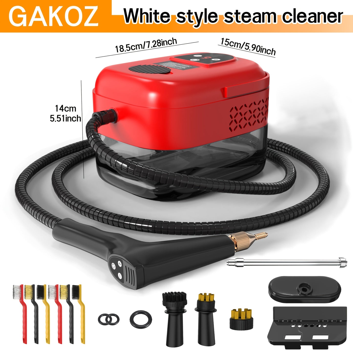 Handheld Steam Cleaner High Pressure 9-Gear Adjustment & LCD Display, 1200ml Water Tank for Home Cooking, Dining and Outdoor Meals