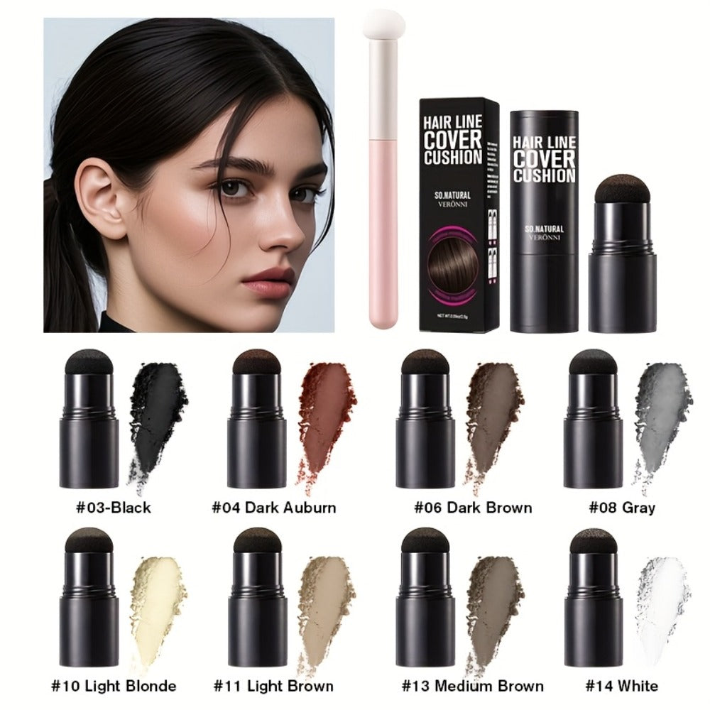 Root Touch Up Powder Stick with Brush – Instant Hair Root Concealer & Eyebrow Filler | Concentrated Paste Formula for Targeted Gray Coverage