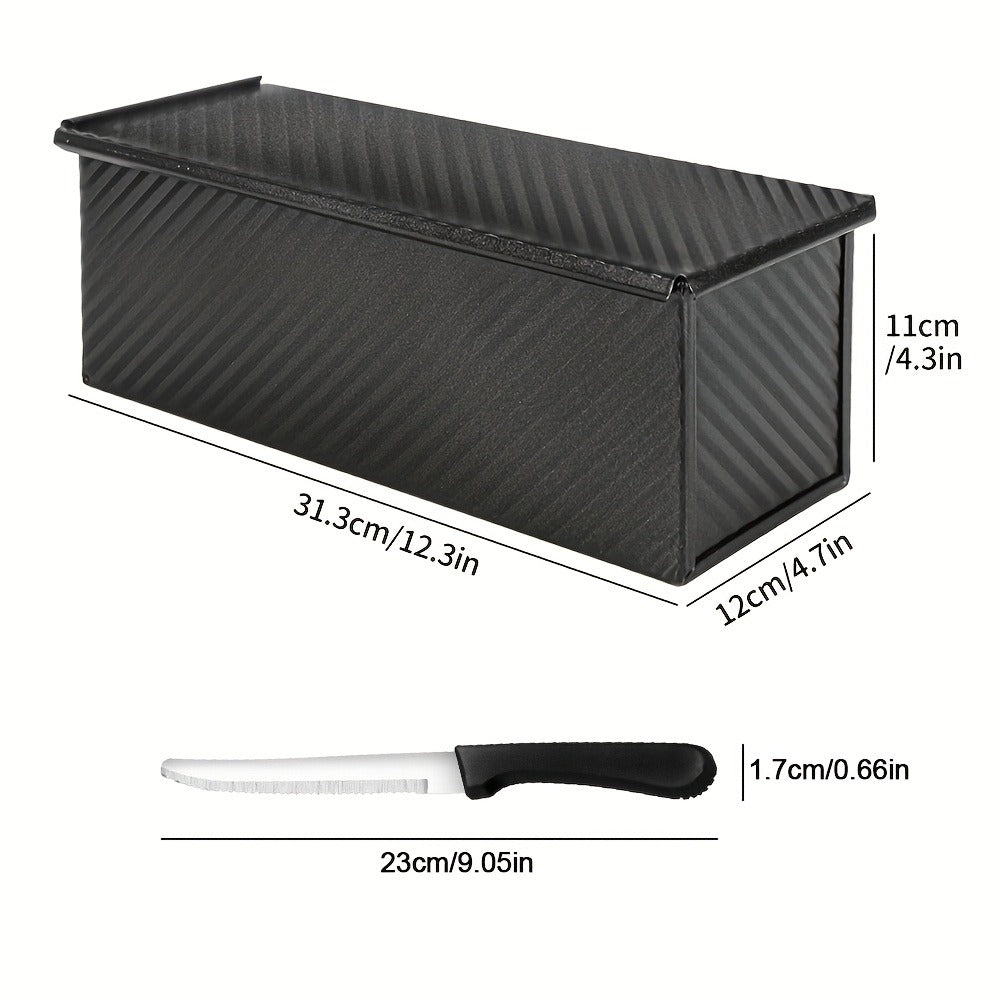 Pullman Loaf Pan with Lid, Extra Large 12.3x4.7x4.3 Inch Sandwich Bread Pan with Vent Holes
