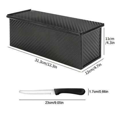 Pullman Loaf Pan with Lid, Extra Large 12.3x4.7x4.3 Inch Sandwich Bread Pan with Vent Holes
