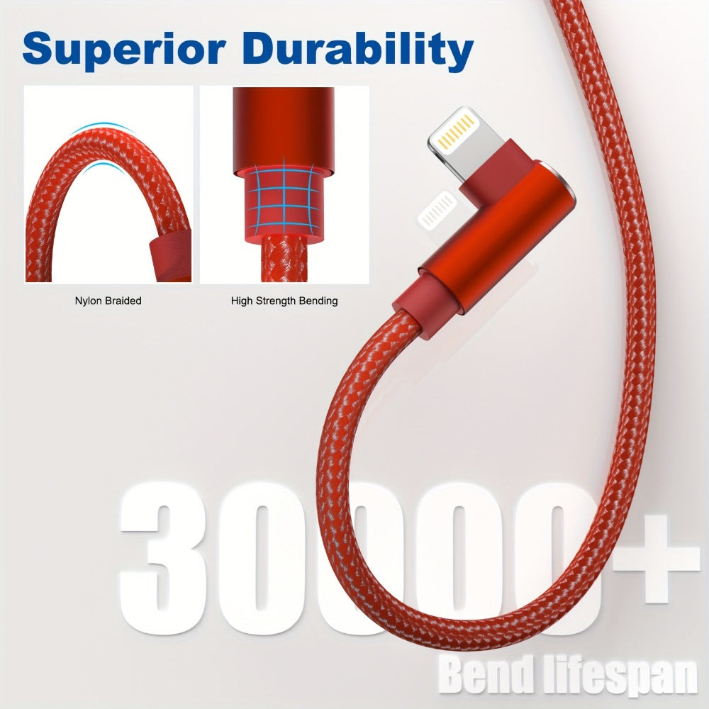 10ft Nylon Braided Lightning Cable 3-Pack MFi, USB-A to Lightning iPhone Charger Cord for iPhone 14 13 12 11 Pro Max XS XR X 8 7 SE