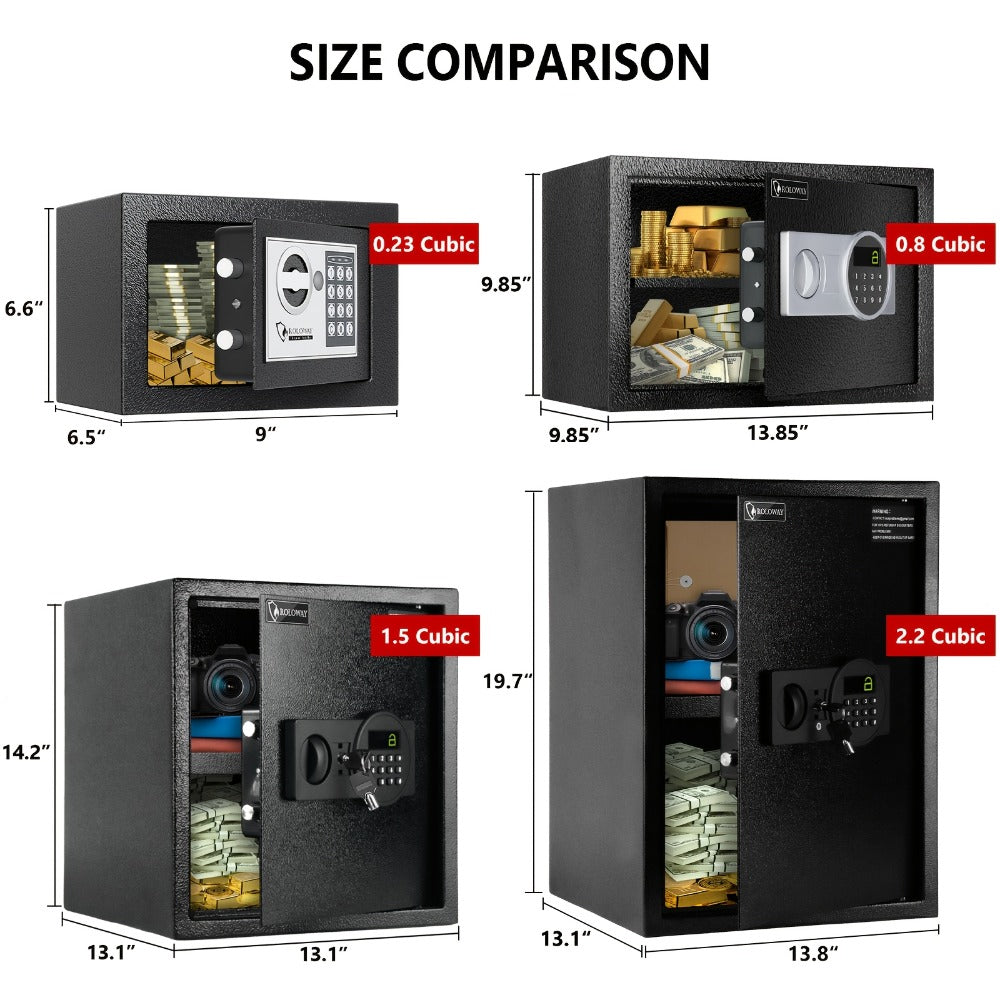 Fireproof Safe Box with Keyboard Lock, ROLOWAY Home & Office Security Safe with Fireproof Bag, Multiple Sizes