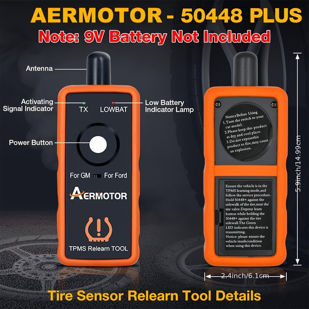 TPMS Relearn Tool 2-in-1 – Tire Pressure Sensor Reset & Activation for Ford & GM | 315MHz 433MHz | EL-50448 Compatible Automotive Diagnostic