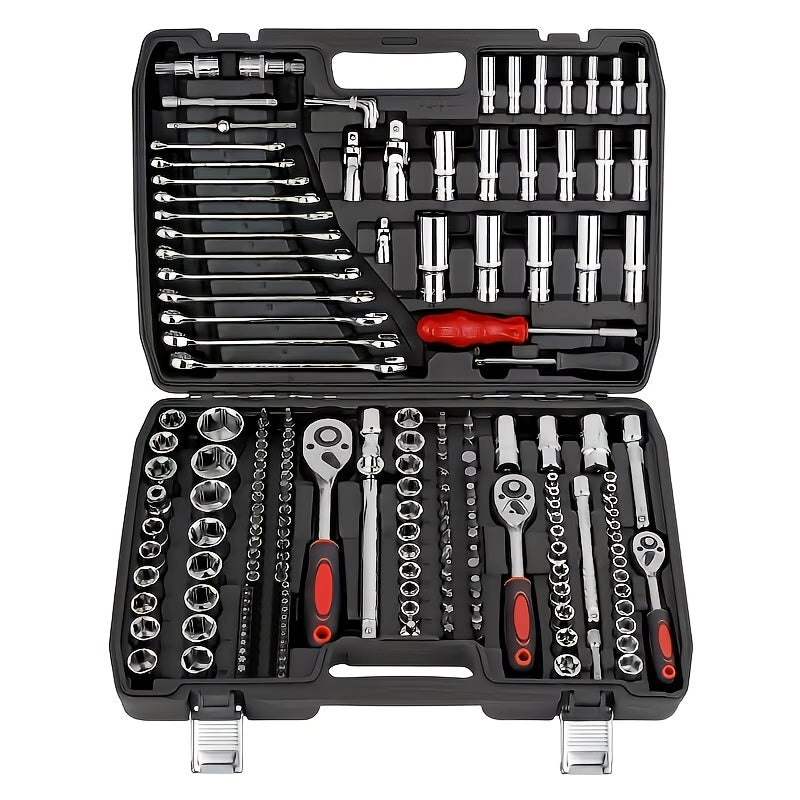 Impact Socket Set in 53, 54, 194 or 518-Piece Options with 3/8-Inch Drive, Metric and Imperial Sizes for Car Repair and DIY