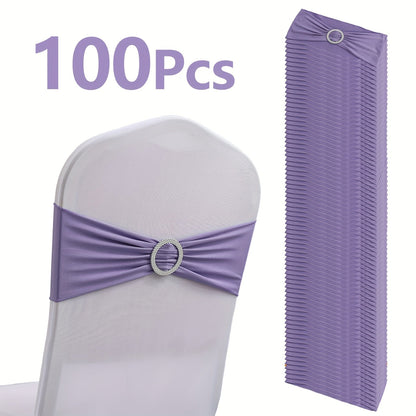 Chair Sashes for Wedding 100pcs Stretch Spandex Elastic Chair Sash Bands with Buckle for Dining Chairs Banquet Party Event Decor