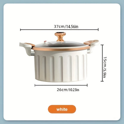 Enamel Cooking Pot Large, Nonstick Double-Handle Stew Pot for Stewing, Boiling & Baking for Entryways, Bedrooms and Living Spaces