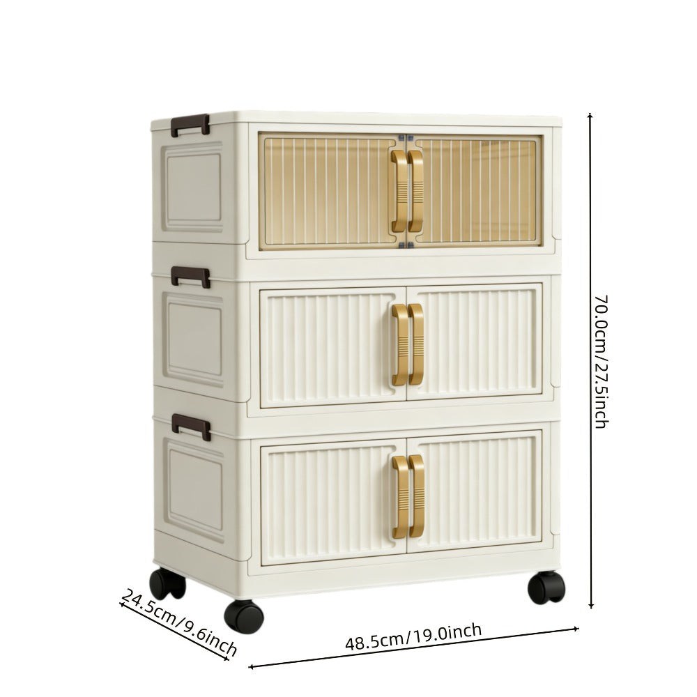 Shoe Cabinet Entryway Organizer, Multi-Functional Foldable Storage Cabinet 3/5 Tier Large, Space-Saving Closet Organizer for Entrance