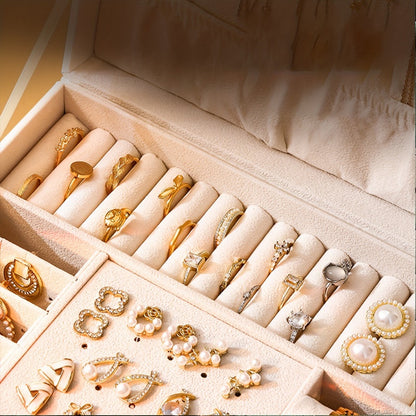 Jewelry Box, Vintage-Style Multi-Compartment Organizer in Four Colors and Single or Two-Piece Options