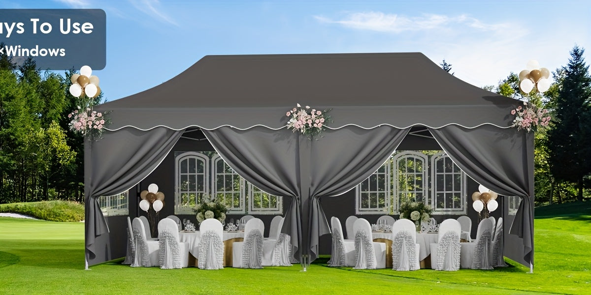 Pop Up Canopy Tent with Sidewalls, Outdoor Party Wedding Backyard for Garden, Patio and Yard Use