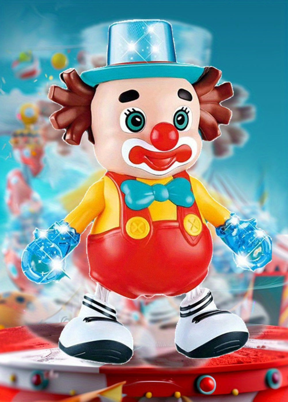 Dancing Clown Toy Doll with Light & Music, Swinging Fidget Toy for Kids Boys & Girls, Funny Weird Halloween Decoration