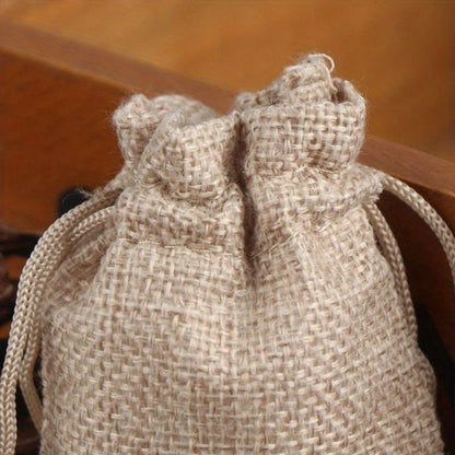 Natural Jute Drawstring Bags 50pcs – Multipurpose Gift Pouches for Party Favors, Wedding, Packaging & Storage