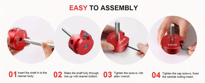 PVC Pipe Reamer Kit 8pcs – Fitting Saver for SCH 40 Plastic Pipe, Aluminum Alloy Body with 11.5" Hex Shaft