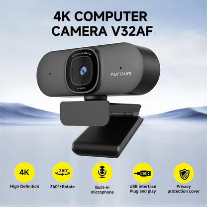 4K Webcam AI Auto Framing True Autofocus with Dual Noise Canceling Mics & 90° FOV for an Everyday Personal Care Routine