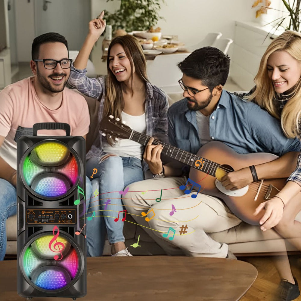 8000W Portable Karaoke Speaker with Subwoofer & Microphone, High-Power Wireless Bluetooth Audio System