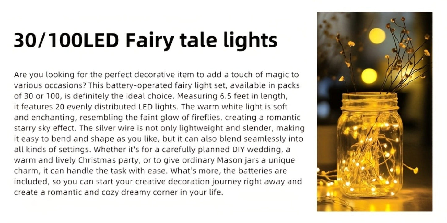 Fairy Lights Battery Operated with Batteries Included, 6.5ft 20 LED Silver Wire Mini String Lights