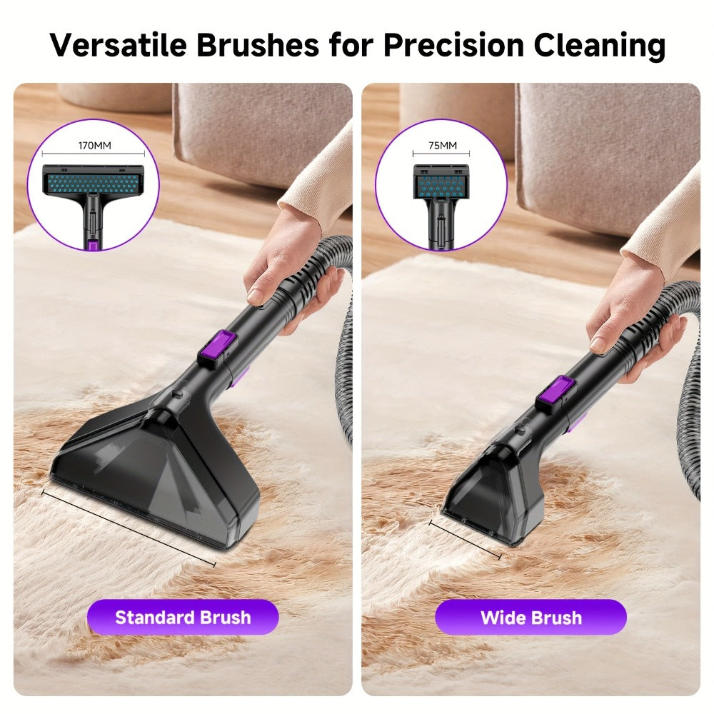 Portable Upholstery Cleaner Machine 30Kpa, Carpet & Spot Cleaner with Dual Brush Head for Deep Stain Removal on Carpet