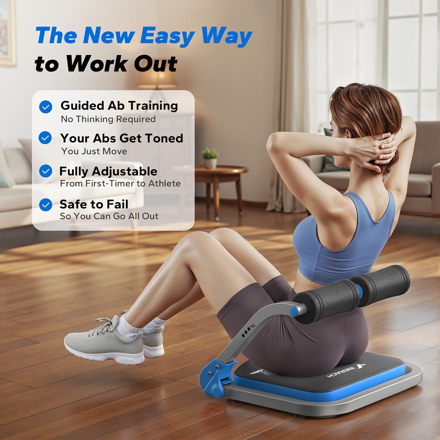 Ab Trainer Abdominal Machine – Multifunctional Core Strength Trainer for Home Gym, Waist Slimming & Belly Fat Workout