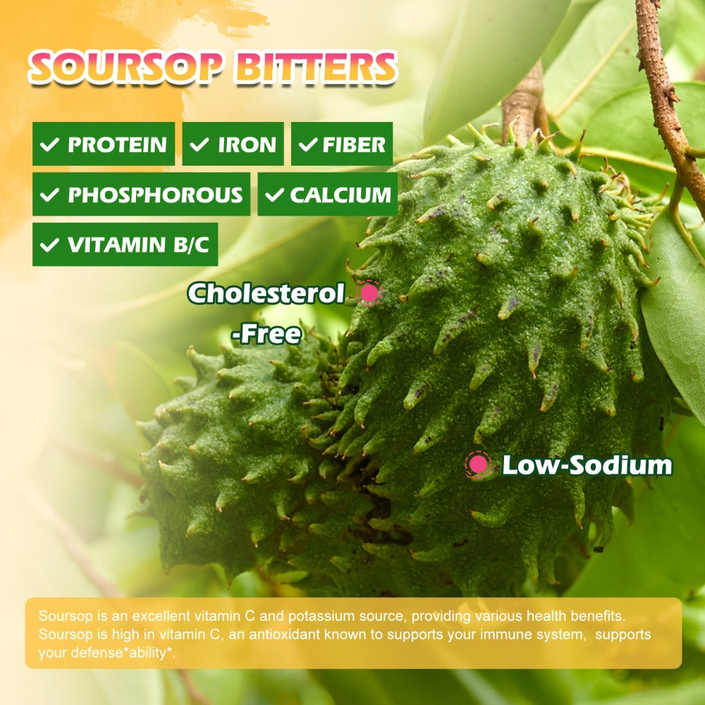 [8-IN-1 Soursop Drops] 1/3 Bottles 8-IN-1 Soursop Liquid Drops, Graviola Leaf & Fruit Complex Supplement With Sea Moss