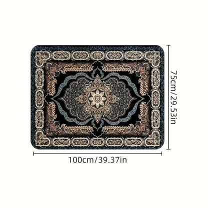 Car Trunk Liner Non-Slip Cargo Mat – Soft Dustproof Machine Washable Auto Trunk Protector with Elegant Black & Gold Intricate Pattern