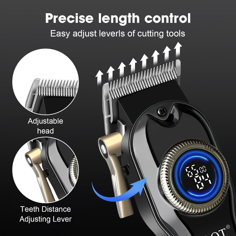 Hair Clipper LQT Blue Multi-Tool Grooming Set Options with Digital Displays, USB Charging and Guide Combs