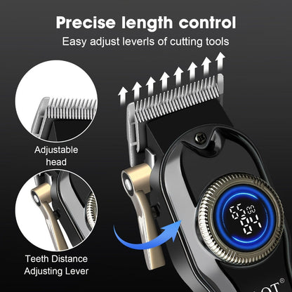 Hair Clipper LQT Blue Multi-Tool Grooming Set Options with Digital Displays, USB Charging and Guide Combs