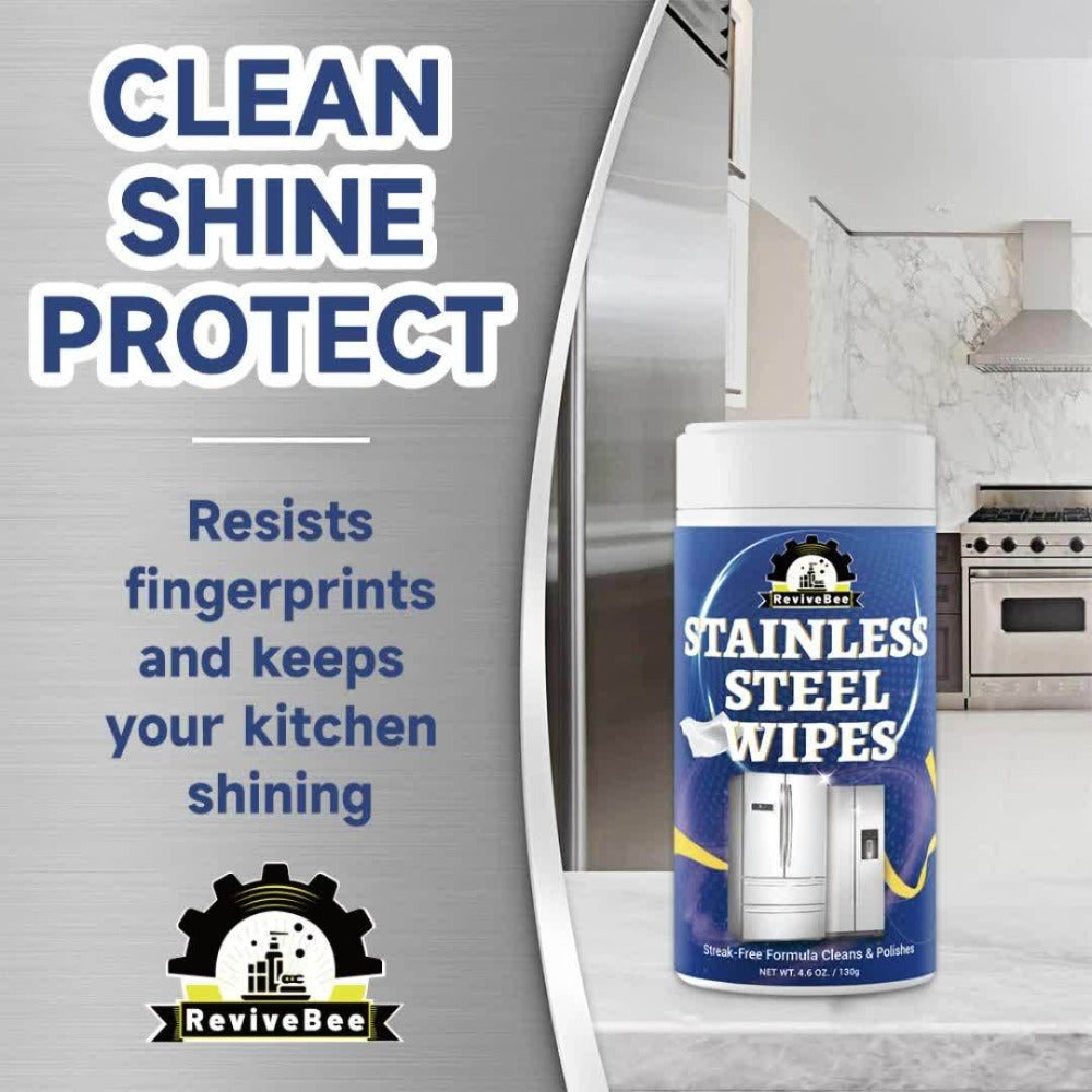 Stainless Steel Cleaning Wipes Kitchen 1 or 2 Barrel – Gentle Formula Safe for Hands, Quick Deep Cleaning of Stainless Steel Appliances