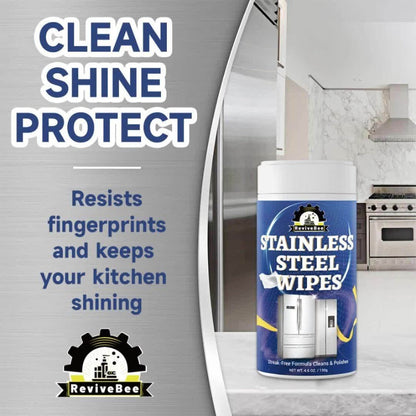 Stainless Steel Cleaning Wipes Kitchen 1 or 2 Barrel – Gentle Formula Safe for Hands, Quick Deep Cleaning of Stainless Steel Appliances