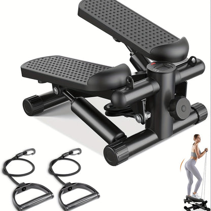 Fitness Equipment Compact Mini Stepper with Resistance Tubes Front Display and Orange Black Options