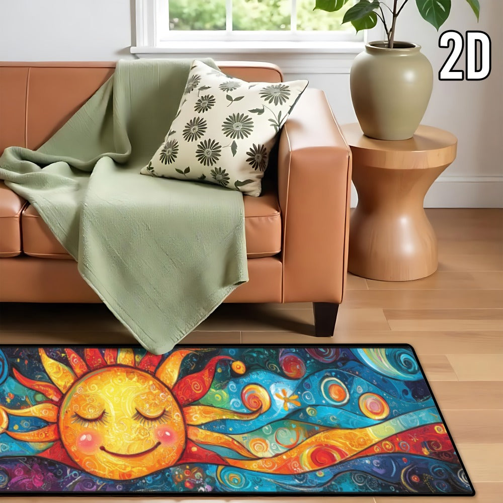 Boho Runner Rug Mandala Polyester Kitchen Hallway Mat Sun Totem Colorful Pattern Living Room Bathroom 5 Designs
