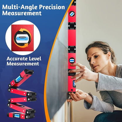 Folding Level Multifunction Multi-Angle Measurement Woodworking Tool Foldable Post Level Precise Leveling Any Position for Home Renovation