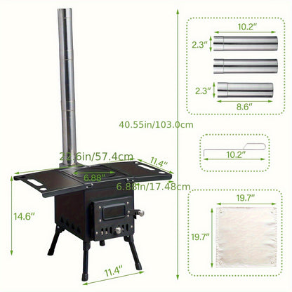 Tent Wood Stove Portable for Garden, Patio and Yard Use, with the Listed Configuration, for Everyday Use and Organized Storage