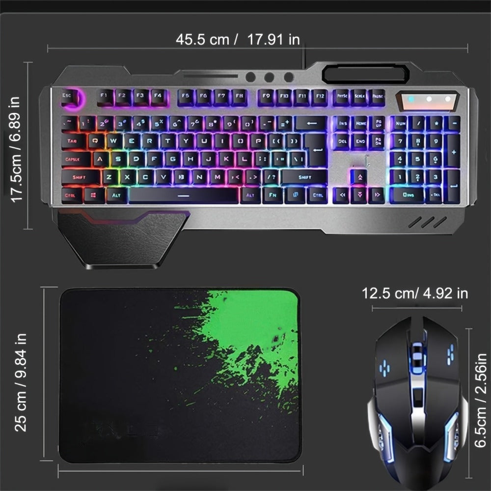RGB Wireless Gaming Keyboard and Mouse Combo 2.4GHz Rechargeable Backlit Mechanical Feel Metal for an Everyday Personal Care Routine
