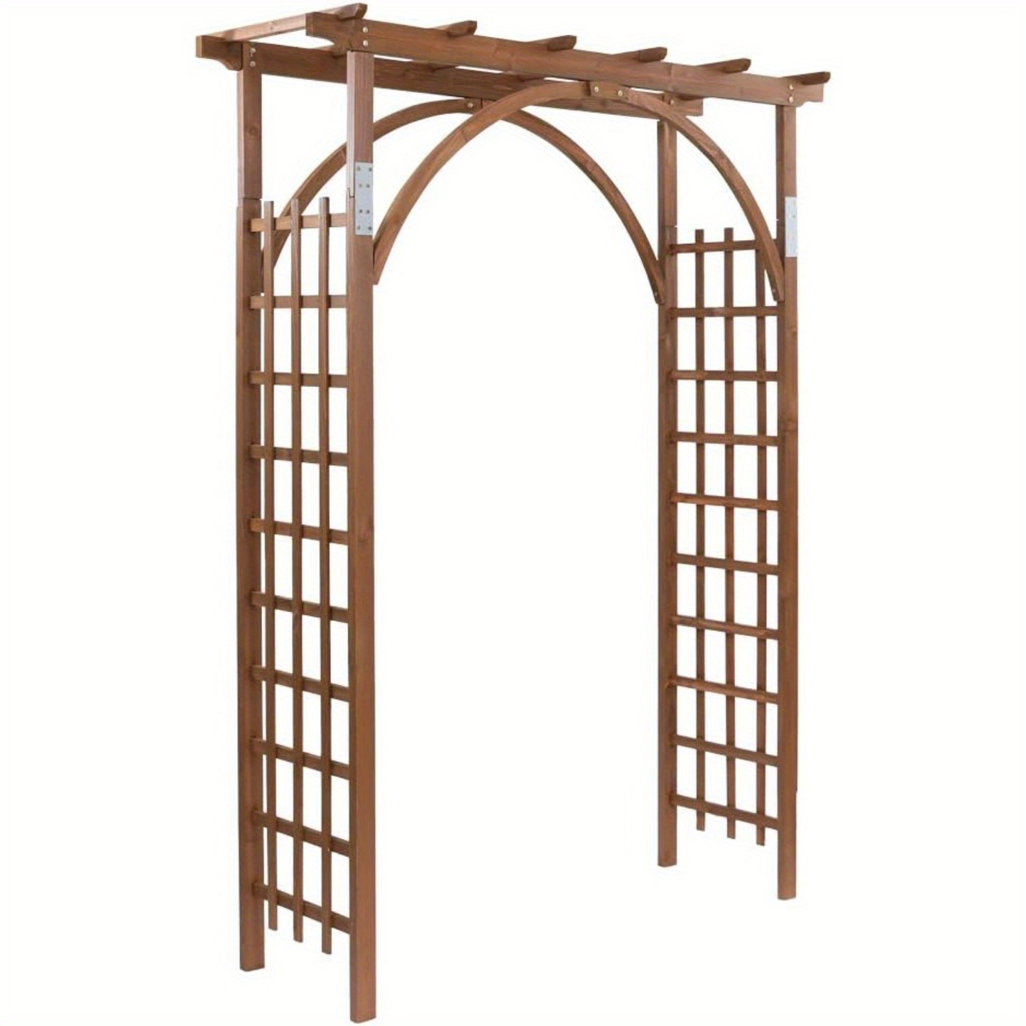 85" Brown Wooden Wedding Arch – Garden Arbor for Ceremonies, Plant Trellis, Backyard Pergola, And Christmas Decoration