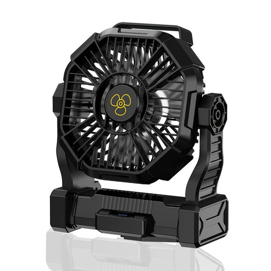 Portable Camping Fan 3-in-1 with LED Lantern & USB Charging – Battery Powered Tent Fan with Timer, 360° Rotation, for Outdoor Camping