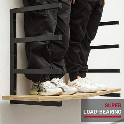 Lumber Storage Rack Wall Mount 4-Level, Per Level Metal Wood Organizer Rack for Garage, Shed & Workshop