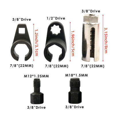 Oxygen Sensor Socket Set – Professional Removal & Installation Tool Kit for All Vehicles, Universal 22mm Slotted Design