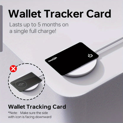 GPS Tracking Card No Subscription Real-Time Locator – Apple Find My Compatible (iOS) Global Coverage Hidden Tracker for Wallet Car Bag