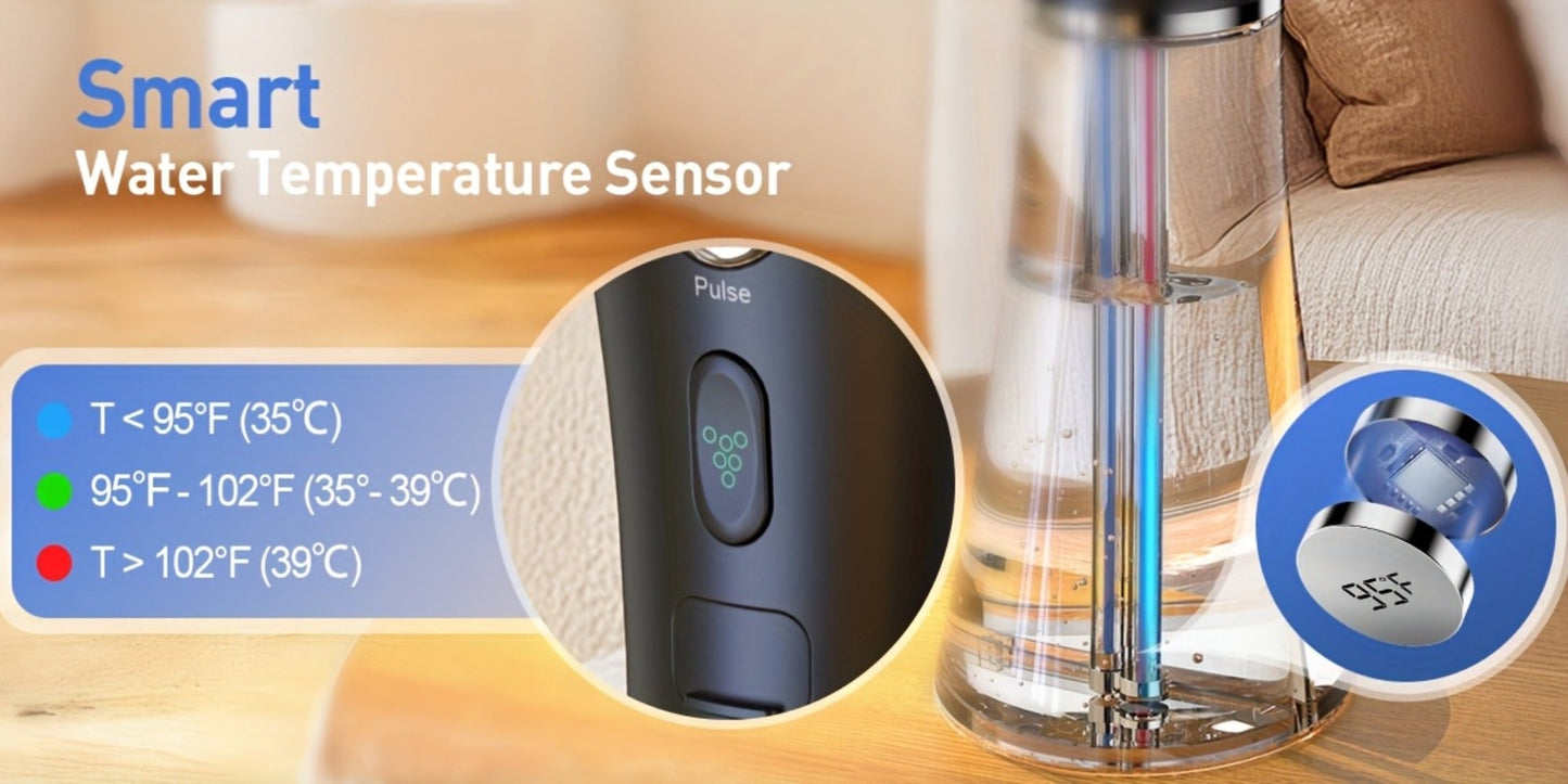 Electric Ear Irrigation Kit with Four Modes, Dual-Tank Layout, Temperature Indicator and Six Nozzle Tips