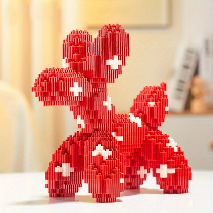 Balloon Dog Building Blocks Set – Colorful Interlocking Brick Sculpture Pop Art Home Decor Display Model for Adults Teens Art Lovers