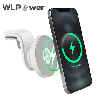 Magnetic Wireless Car Charger Mount 15W 360° Swivel Ball Joint Air Vent Holder for iPhone 17 17 Air 17 Pro Max 16 15 14 13 12 Series