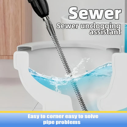 Drain Snake Pipe Unclogger 59 Inch Flexible Hair Clog Remover Tool for Sink, Toilet & Bathroom Drain