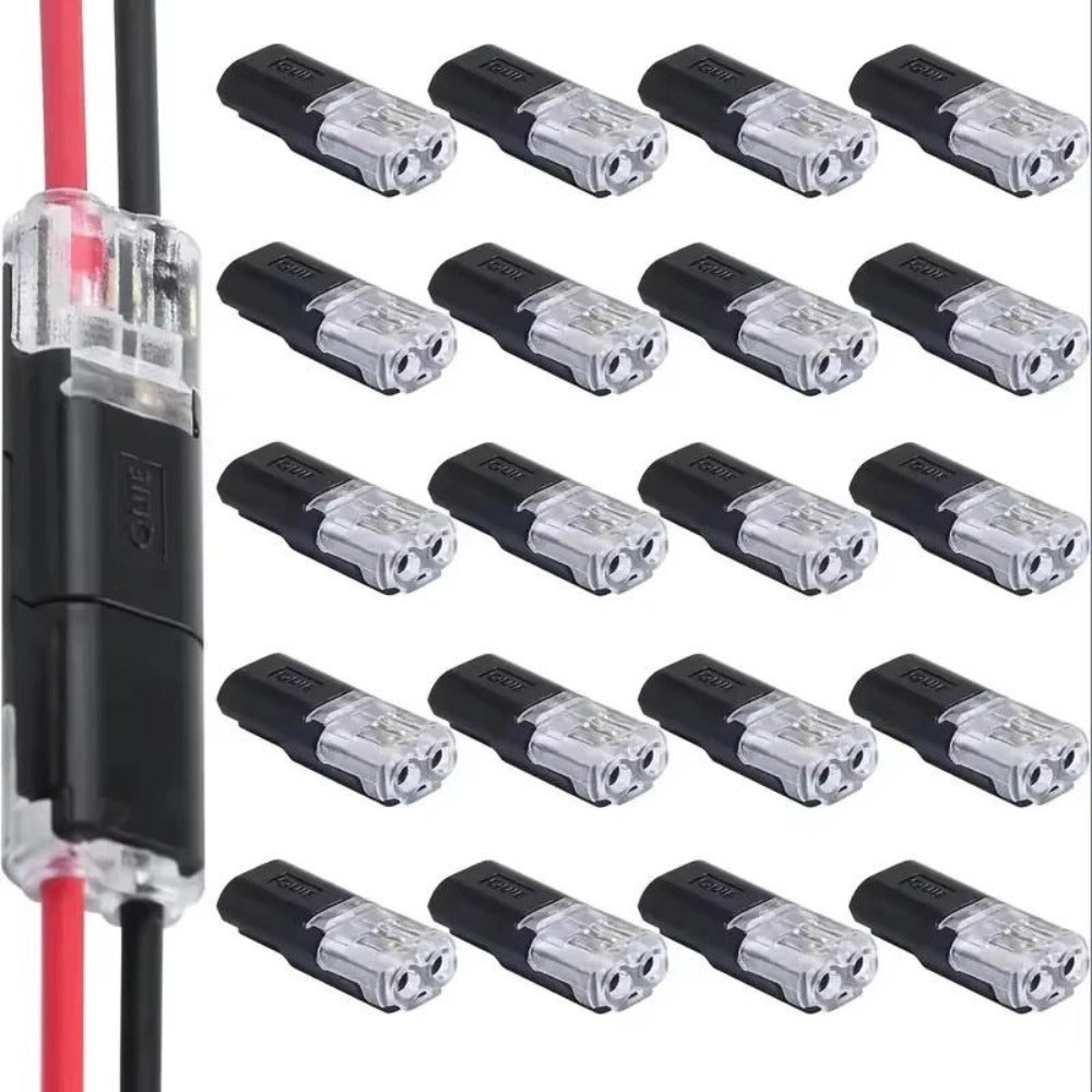 152Pcs LED Wire Connectors 2-Pin Quick-Connect Latches, Low-Voltage Plug-and-Play Cable Connectors Up to 36V