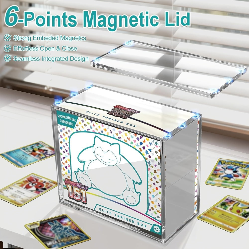 Pokemon Acrylic Display Case for ETB & Booster Bundle with the Listed Color, Size or Set Options for Everyday Use