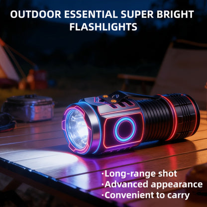 Handheld Flashlight 2 Pack Rechargeable LED, Ultra-Bright Multi-Mode Working Lamp Long Distance